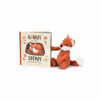 Jellycat Warm in the Storm and Bashful Fox Cub Medium UK | 16503THKJ